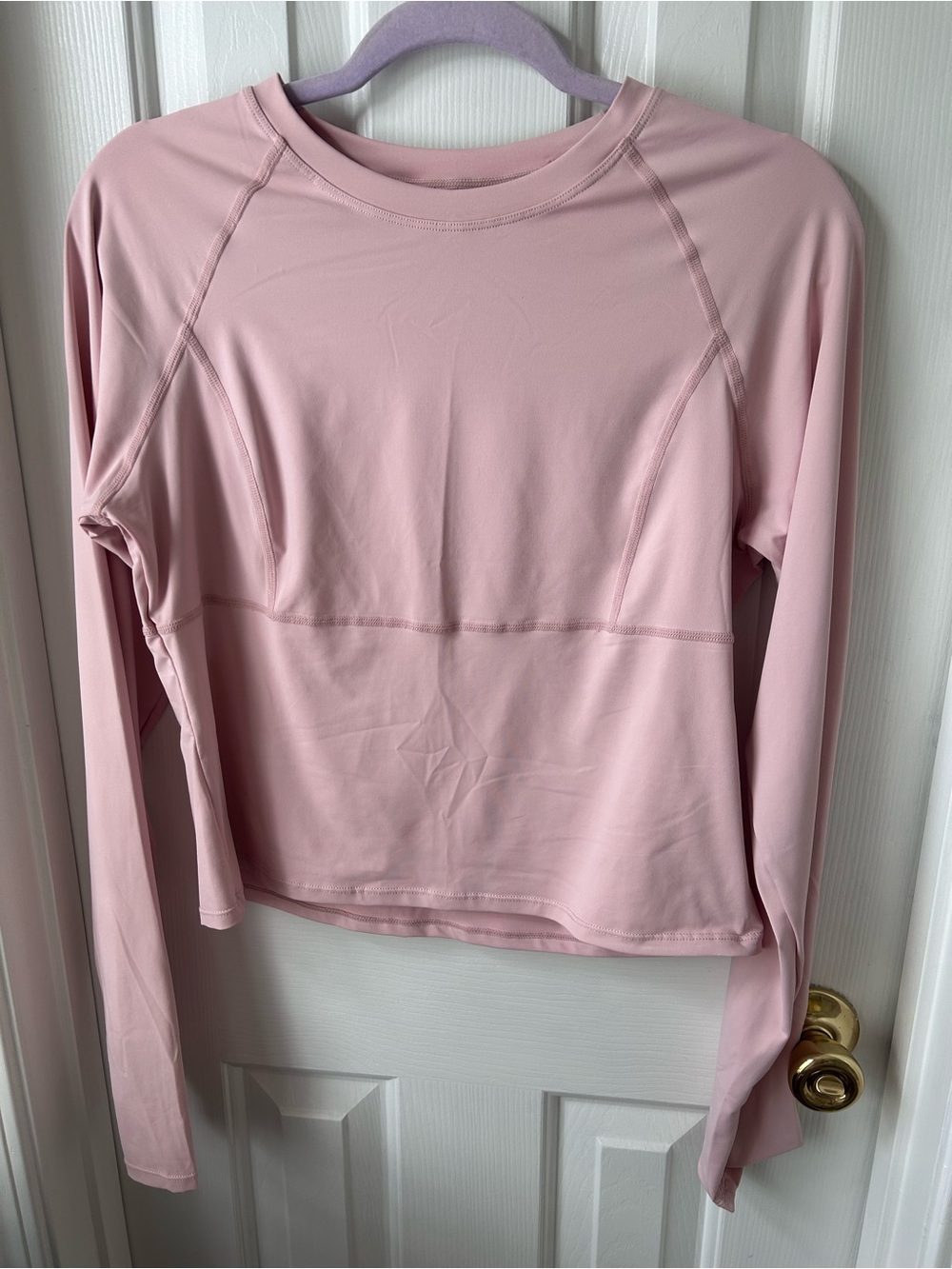 HALARA Long-Sleeve Performance Tee in Blush Pink